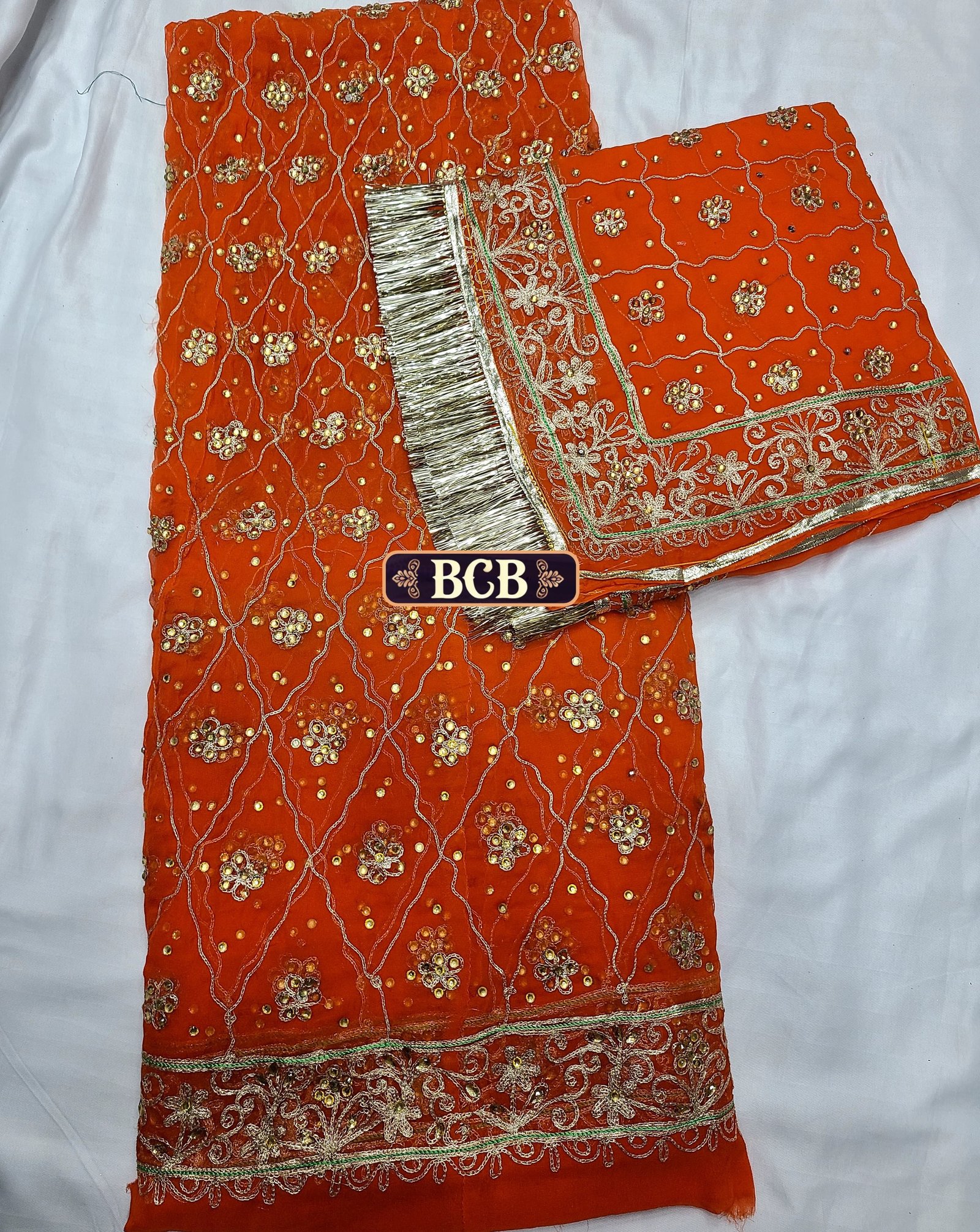 Humrahi Pure With Gota Kiren Rajputi Poshak(Semi Stich)