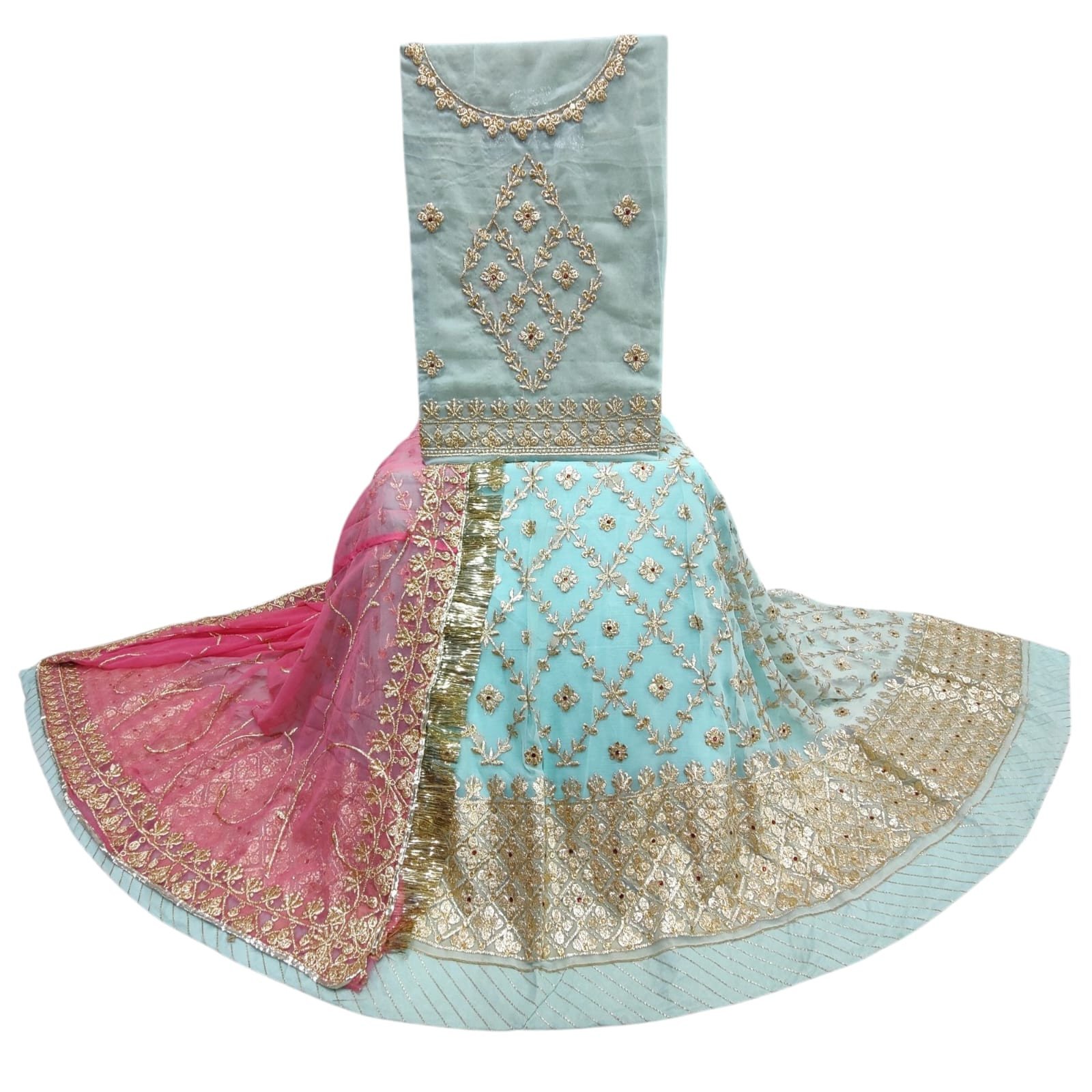 Heavy Quality Half-Pure Fabric Rajputi Dress