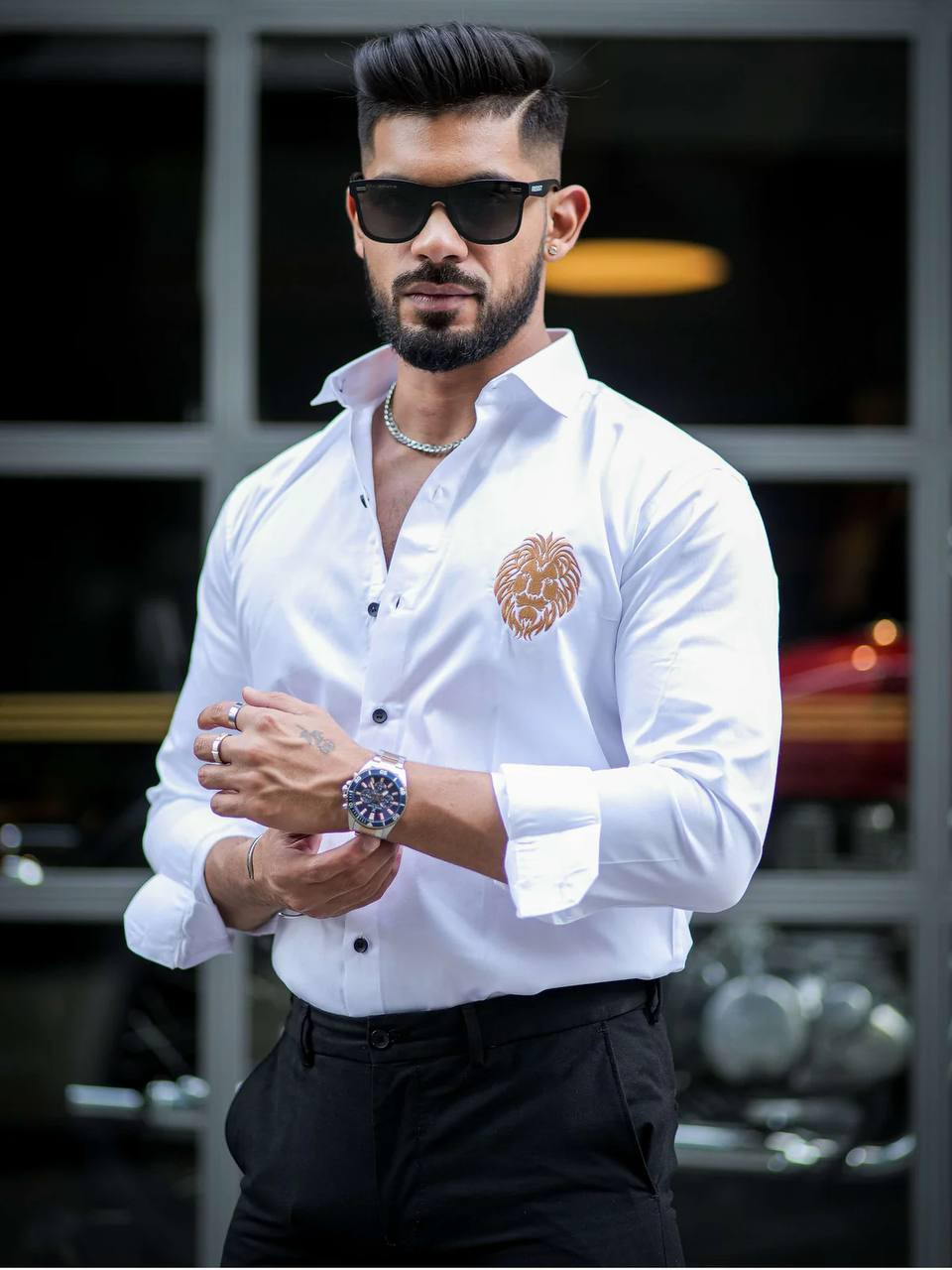 Signature Men’s Satin Embroidery Work Shirt – Value Edition