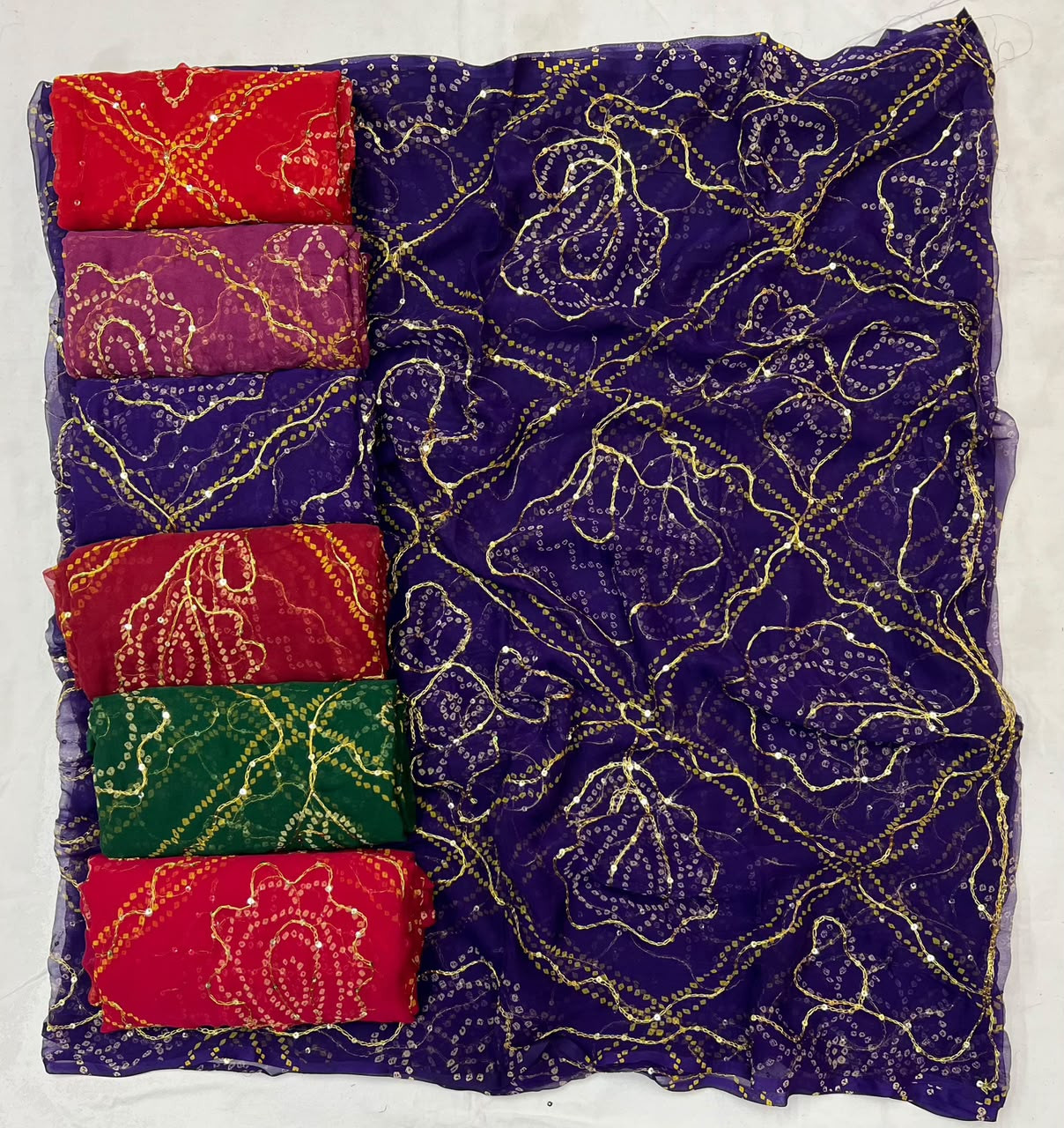 Pure Georgette Rajwadi Saree with Elegant Sequence Work