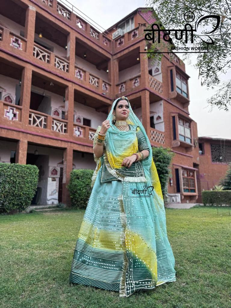 Bindani Brand Organza Fabric With Humrahi Pure Odhni And Sequence Work