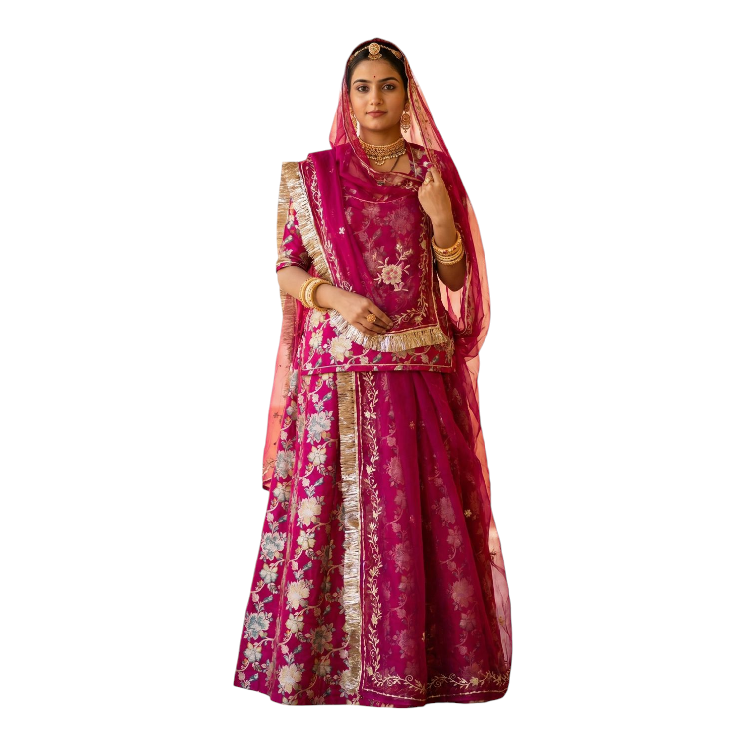 Designer Rajputi Poshak with Kasab Jari Work