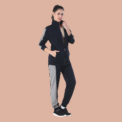 Premium Black Winter Tracksuit Set For Women- Jacket & Track Pant (2-Piece Set)