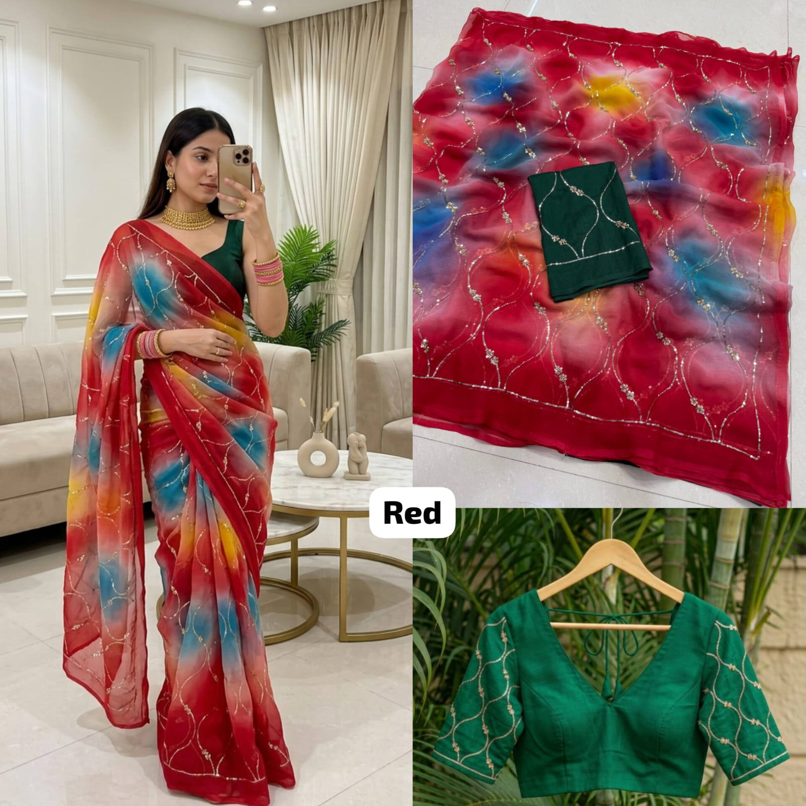 Premium Royal Georgette Darbari Saree with Original Bits & Sequence Work