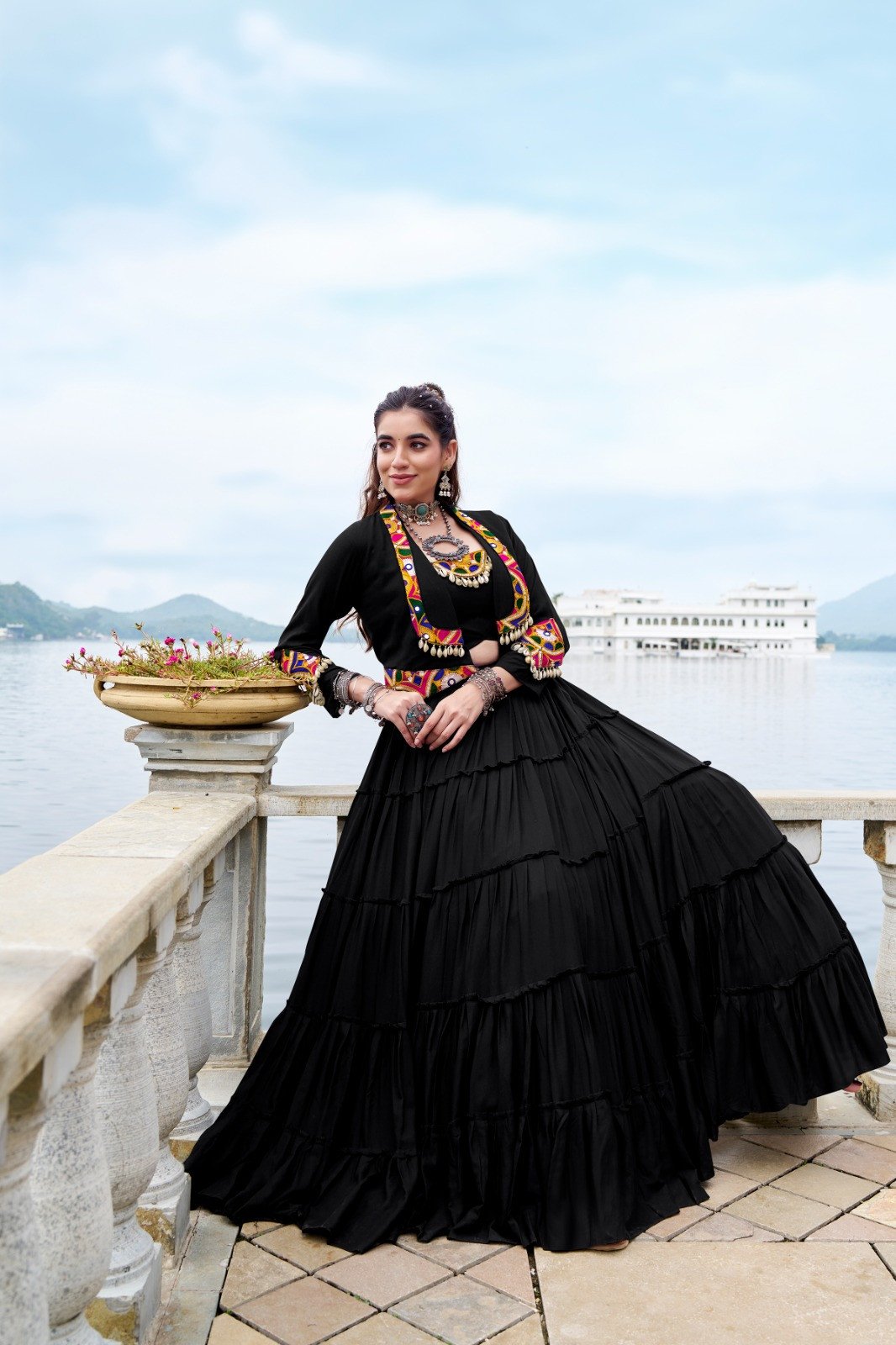 Navratri Spacial Black Cloured Chaniya Choli For Women