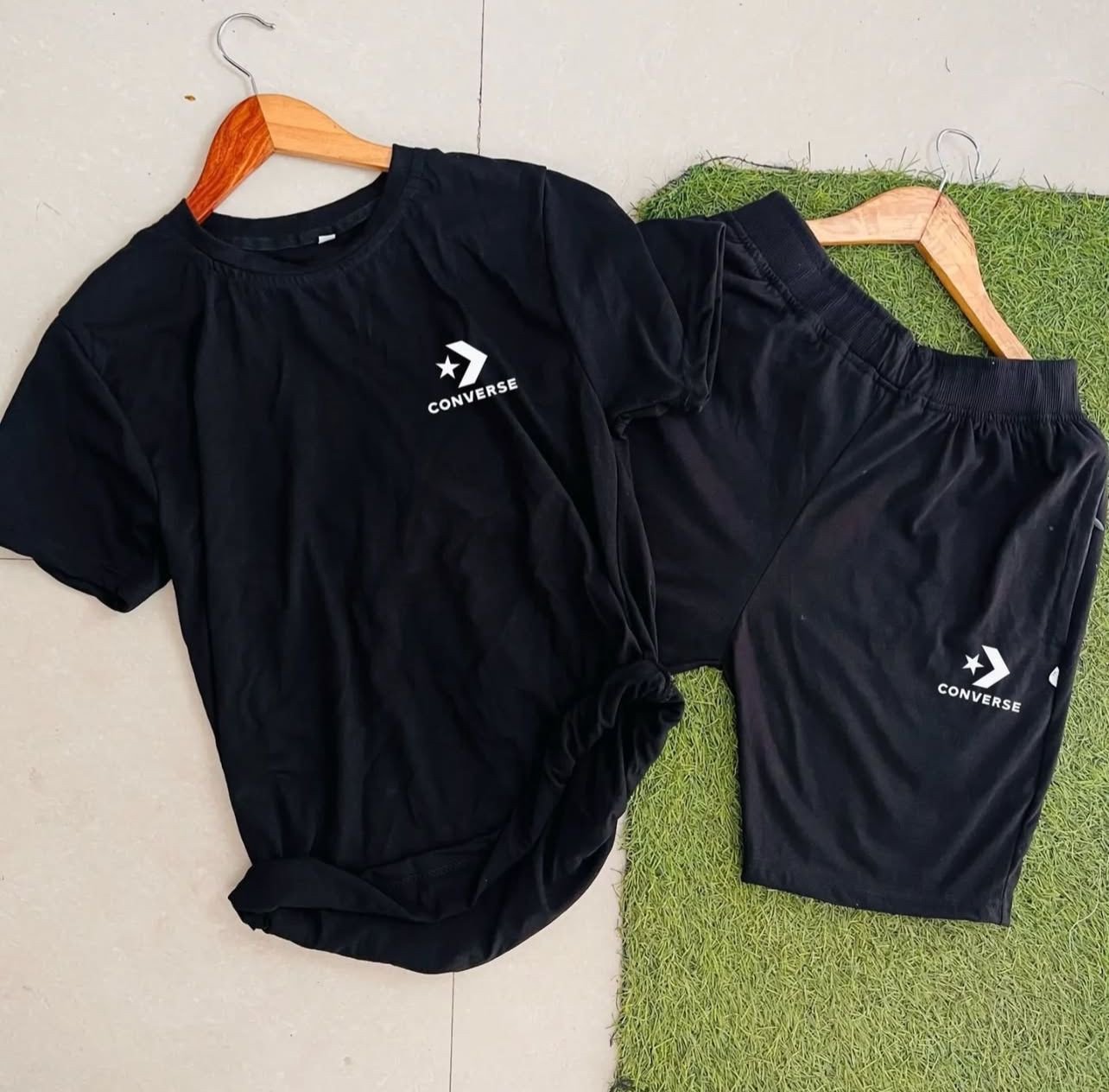 Premium Men's Tracksuit Set – T-Shirt & Shorts | 100% Stretchable Cotton Co-Ord | Half Sleeves, Zip Pockets