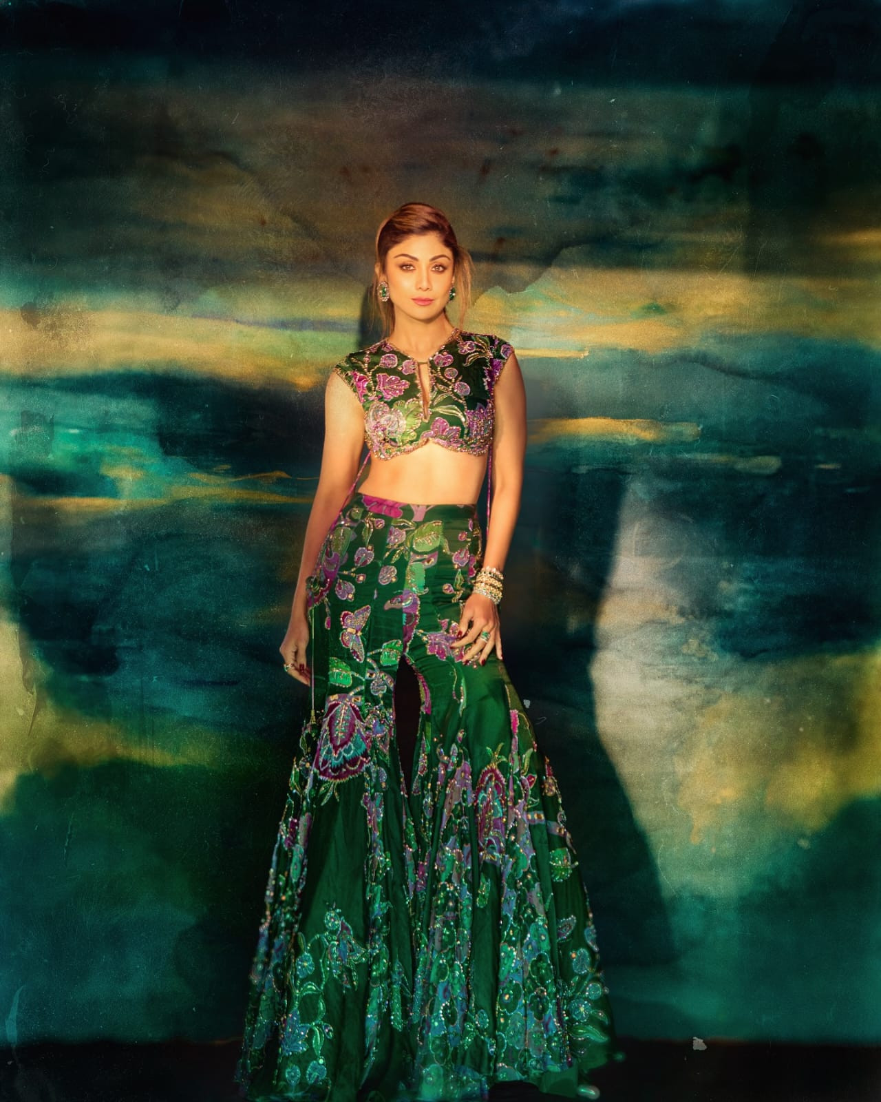 Premium Taby Silk Printed Palazzo Set with Sequins Work & Dupatta