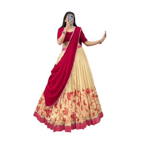 Silk lehenga set for women