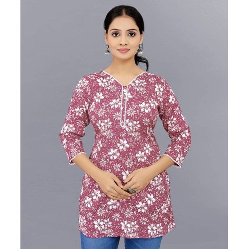 Pink Cotton Crepe Tunic – Soft, Stylish & Breezy