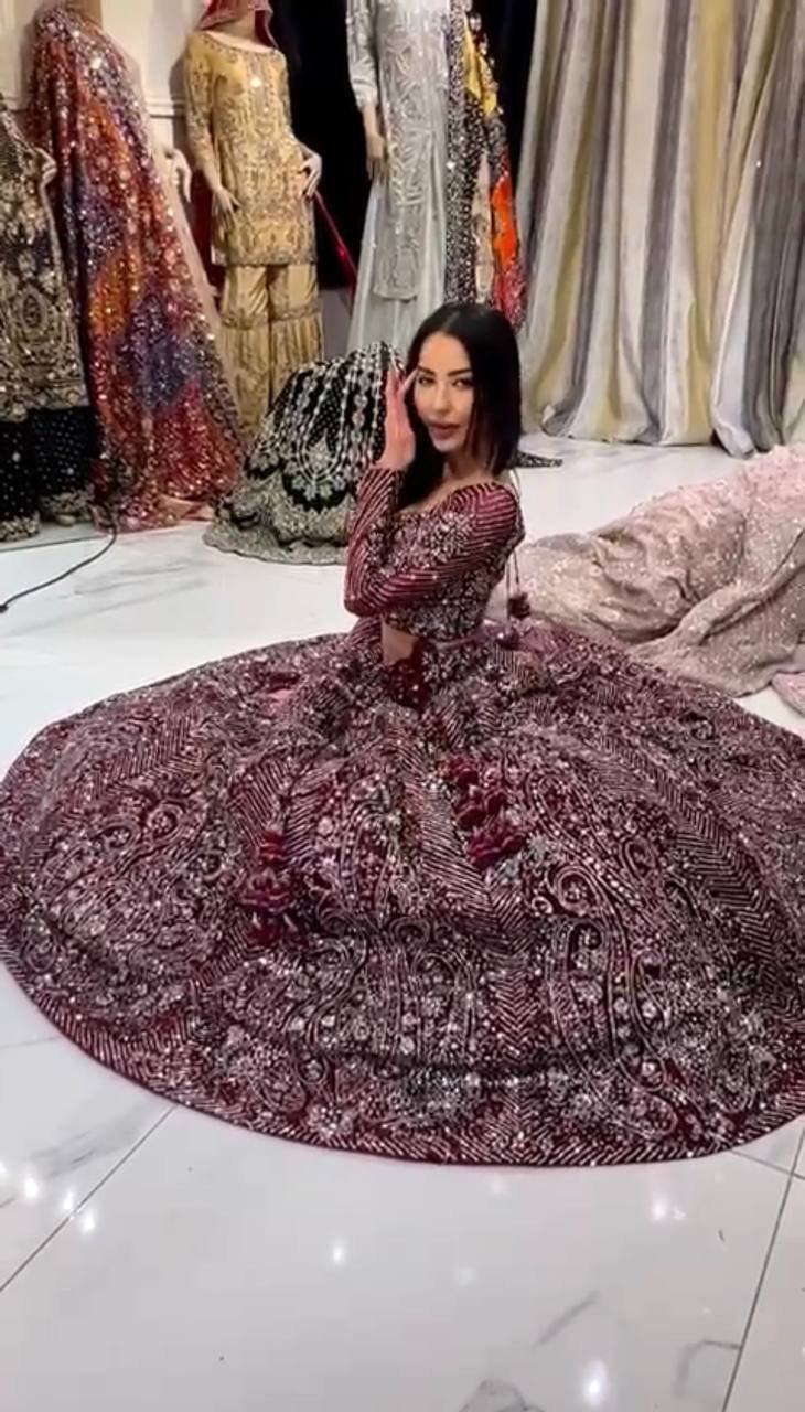 Glamour Unleashed: 3.5 Meter Flare Fox Georgette Lehenga with Sequins Embroidery, Cancan & Canvas Patta