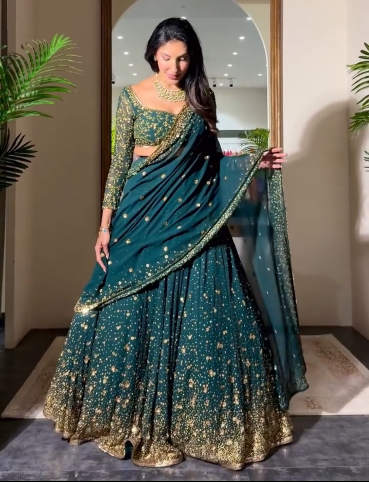 Premium Georgette Heavy Embroidery Lehenga Set