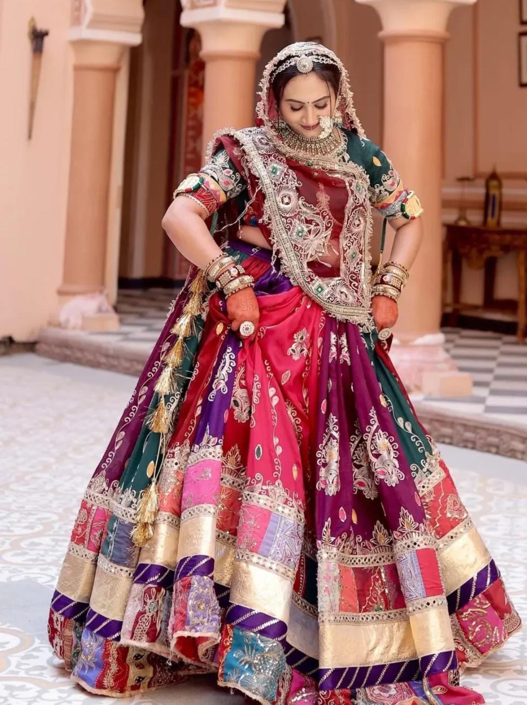 Designer 7 Mtr Gher Rajputi Poshak