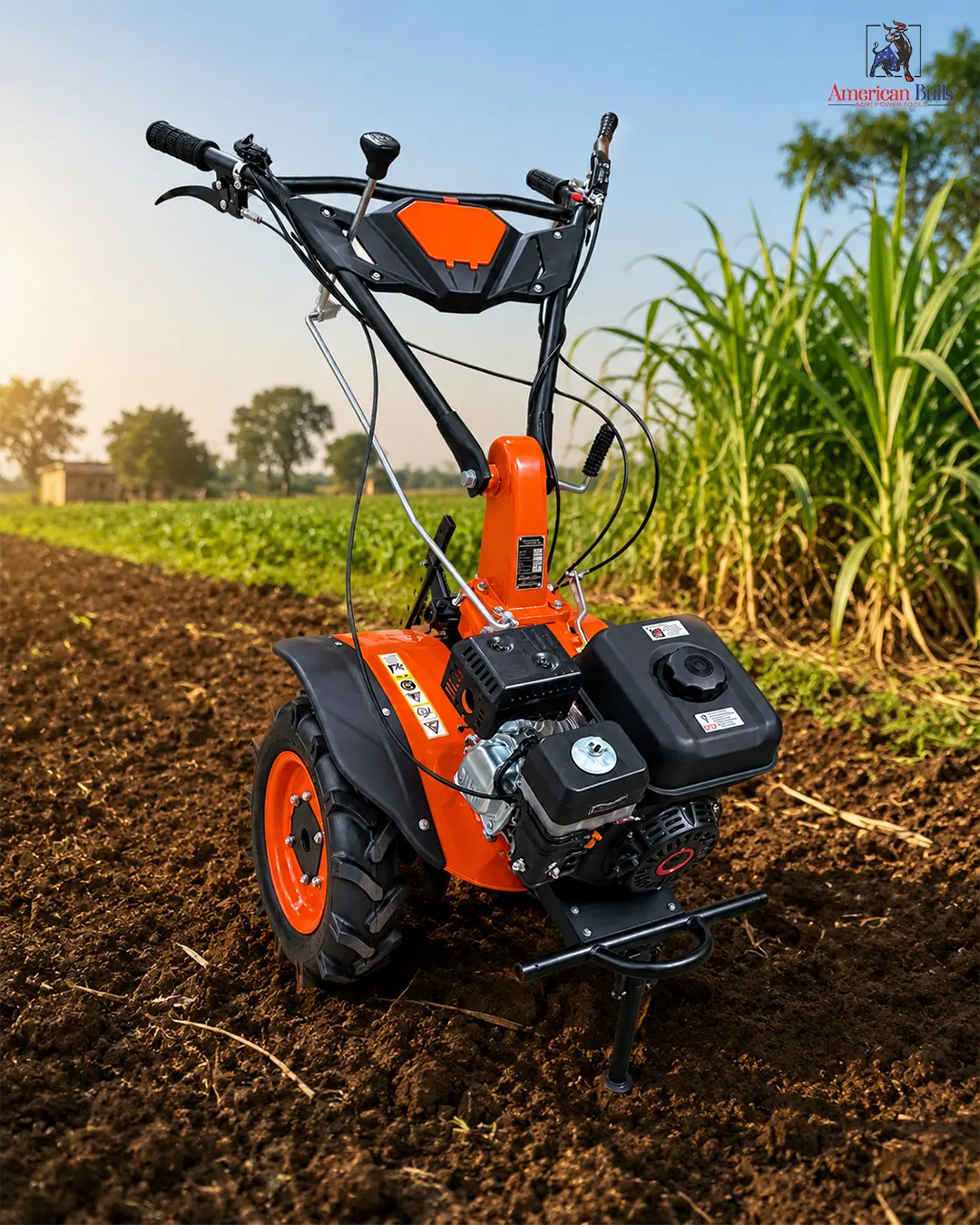 American Bulls 7.5HP Power Weeder 170F Petrol Engine – Heavy Duty Agricultural Cultivator