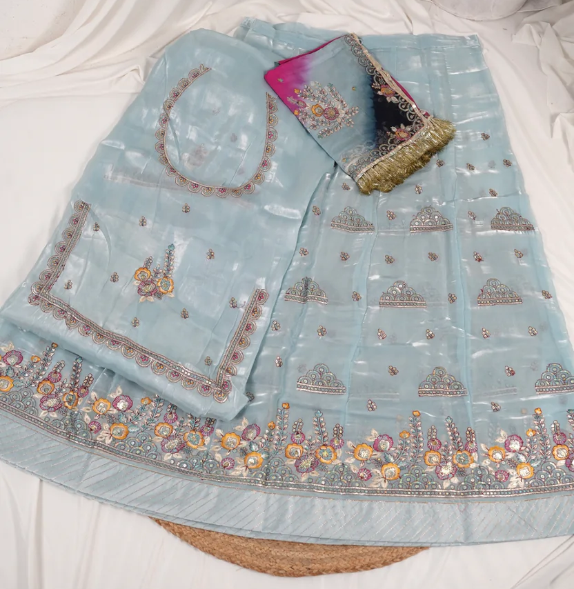 Aabroo The – Sky Blue Elegance Rajputi Poshak