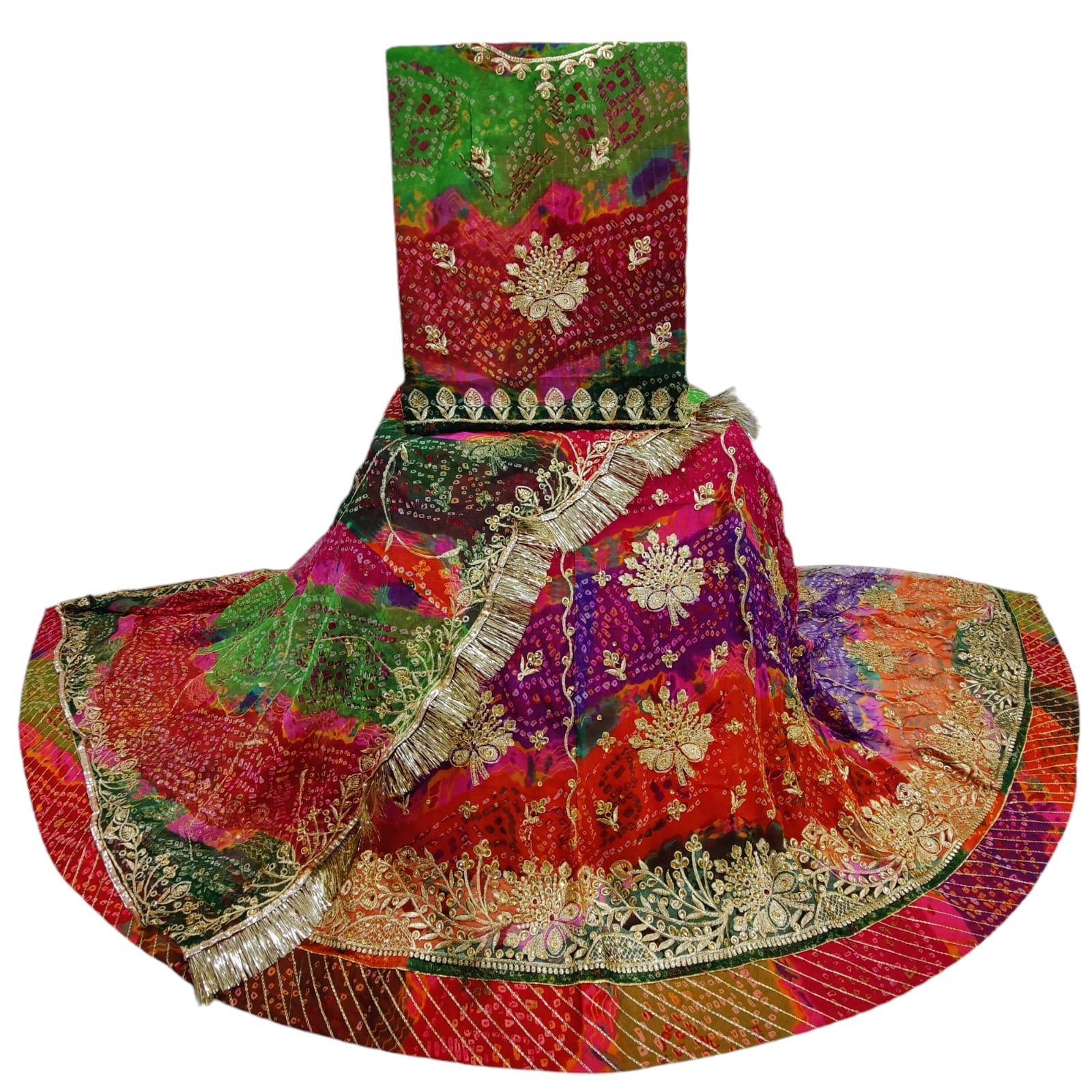 Royal Georgette Multicolour With Chapat Zari  Rajputi Poshak Suit