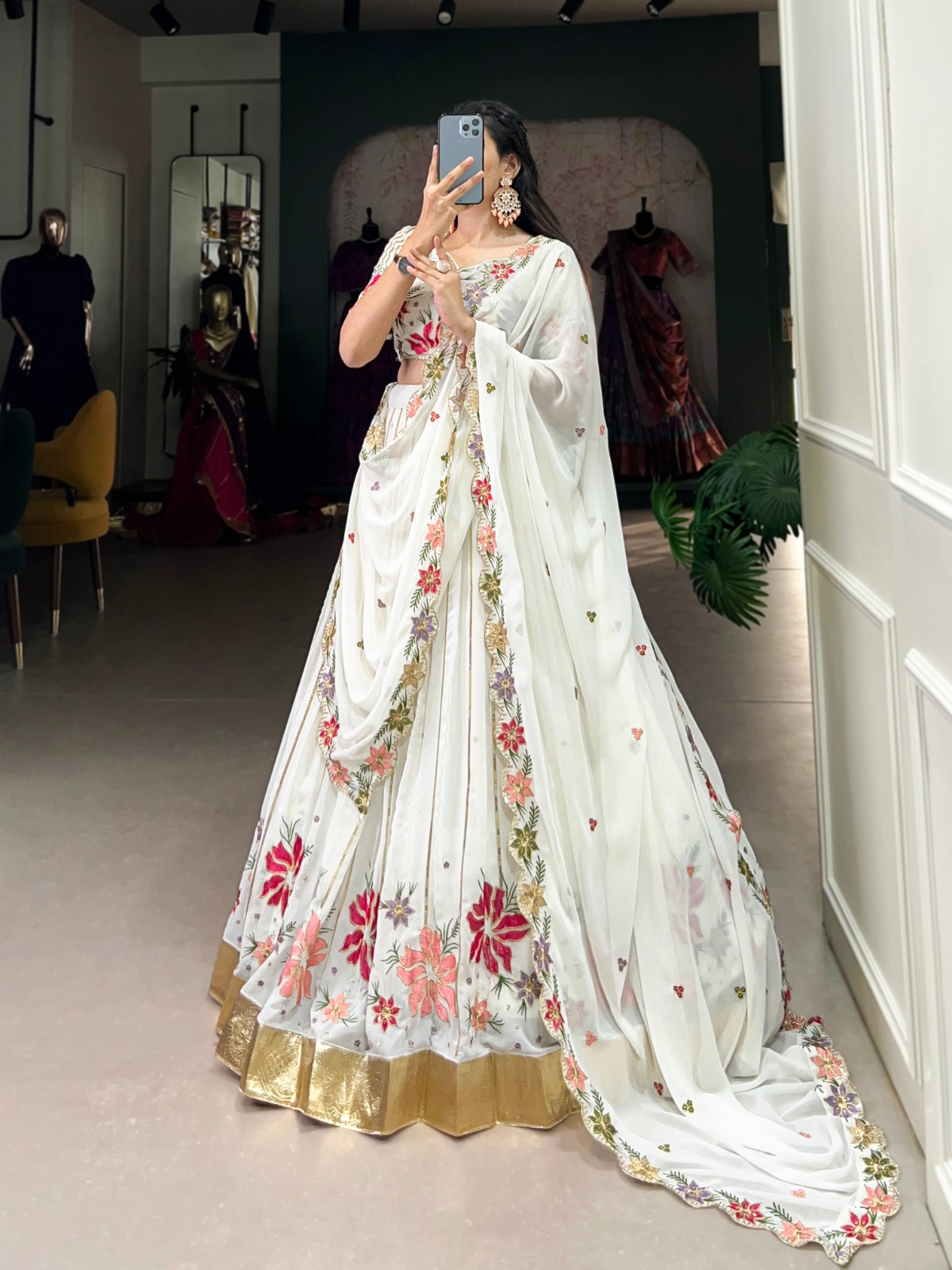White wonder lehenga sets for women