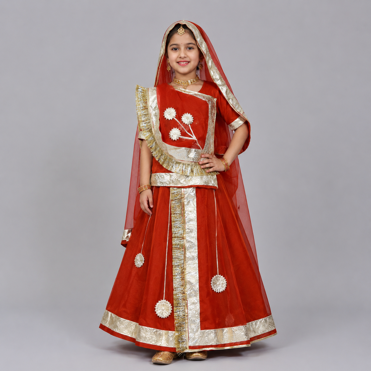 Baby Girl Rajputi Poshak| Unstitched  | Age 3–11 Years