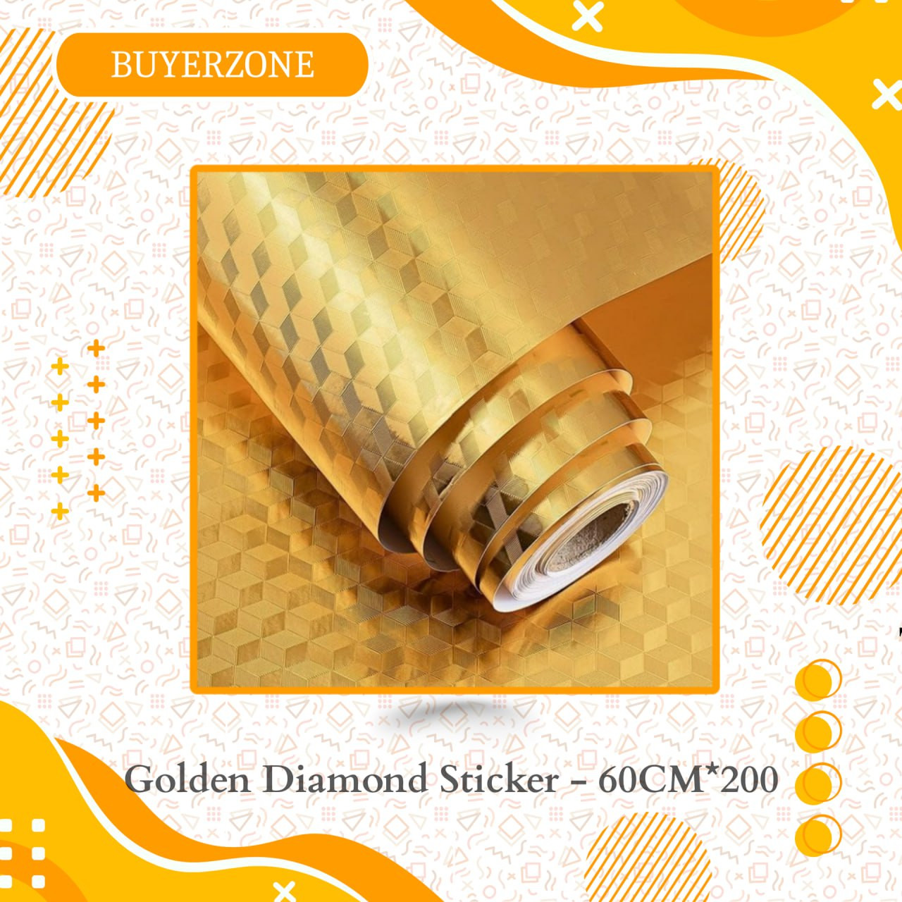 Golden Sticker (Diamond Design) 60×200 cm