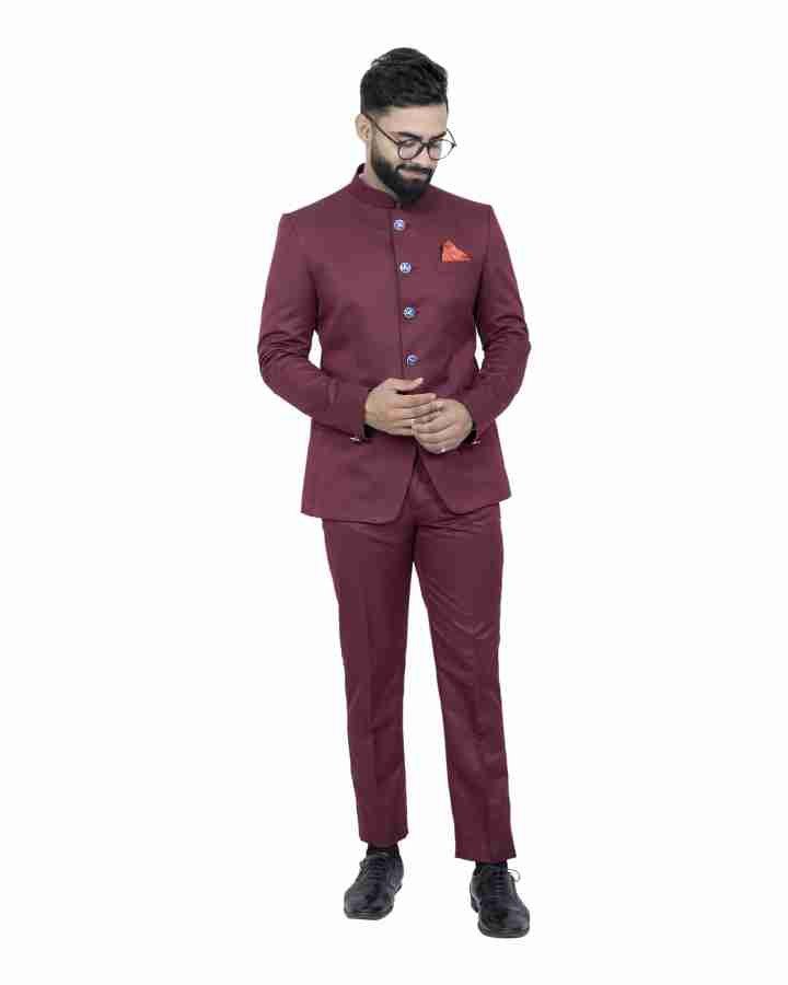 Maroon Bandagala Jodhpuri Suit For Mens