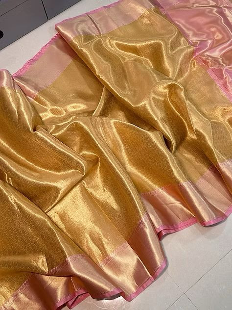 "Ethereal Grace: Premium Tissue Silk Saree with Rich Brocade Pallu"