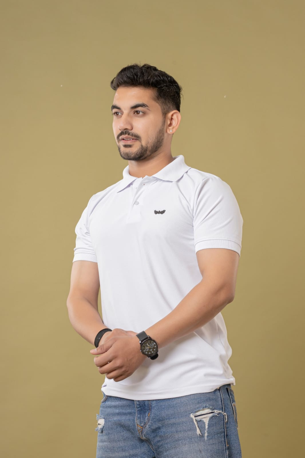 Classic White Polo T-Shirt for Men – Smart Casual Comfort