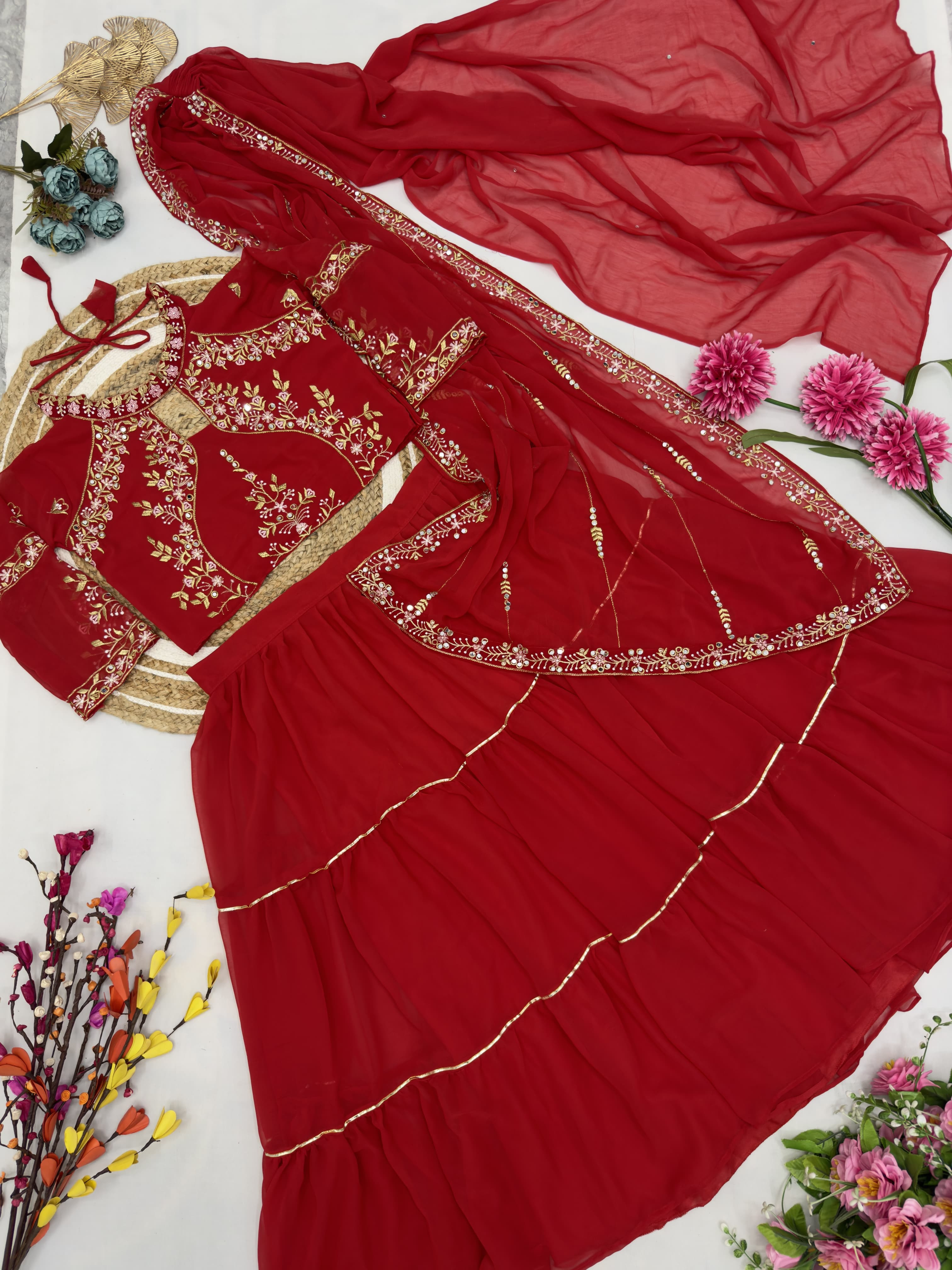 One More Super Hit Georgette Ruffle Ready To Wear Saree With Readymade Blouse Design Launch