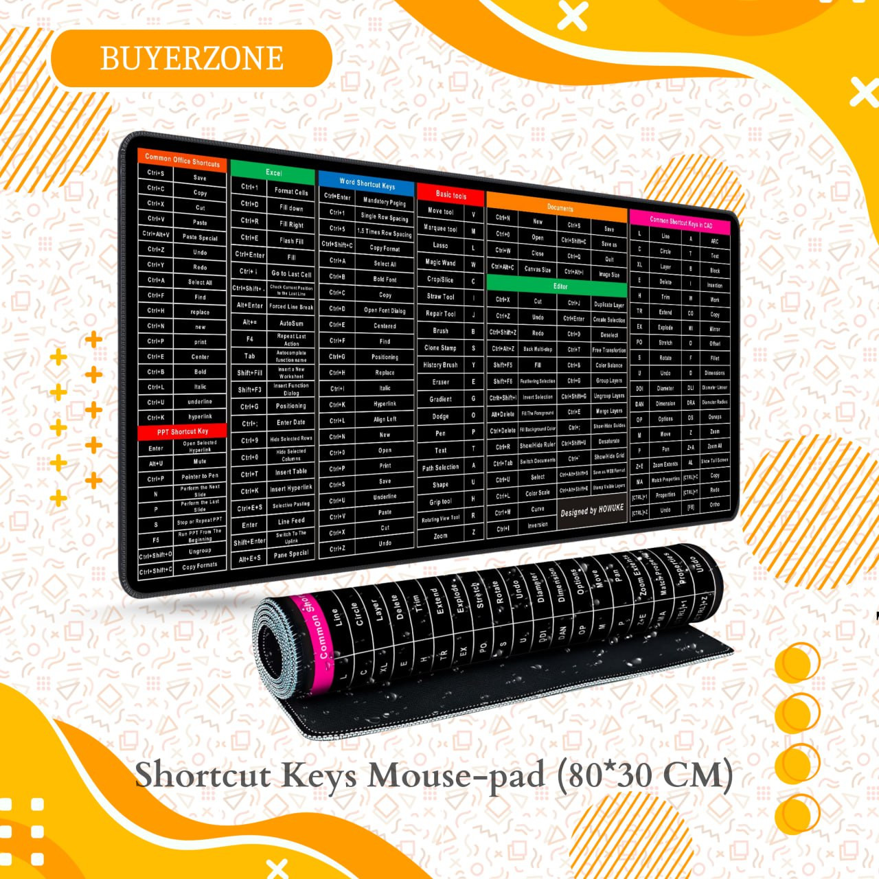 Large Rubber Base Smooth Cloth Desk Mat for Gaming & Office - Non-Slip, XL Size