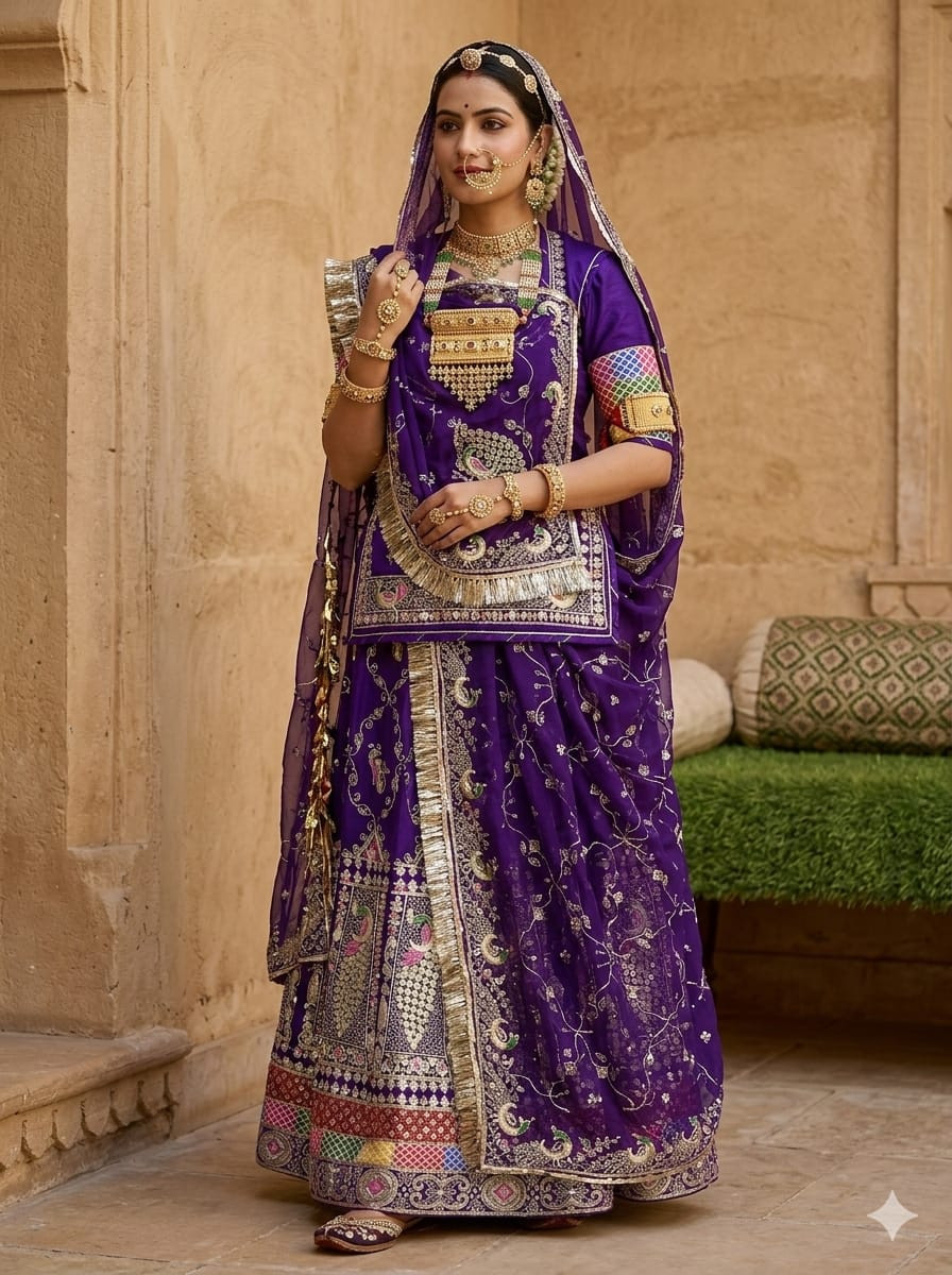 Boutique Range Rajwadi Style 4 Mtr Gher Flayer Lehenga Set