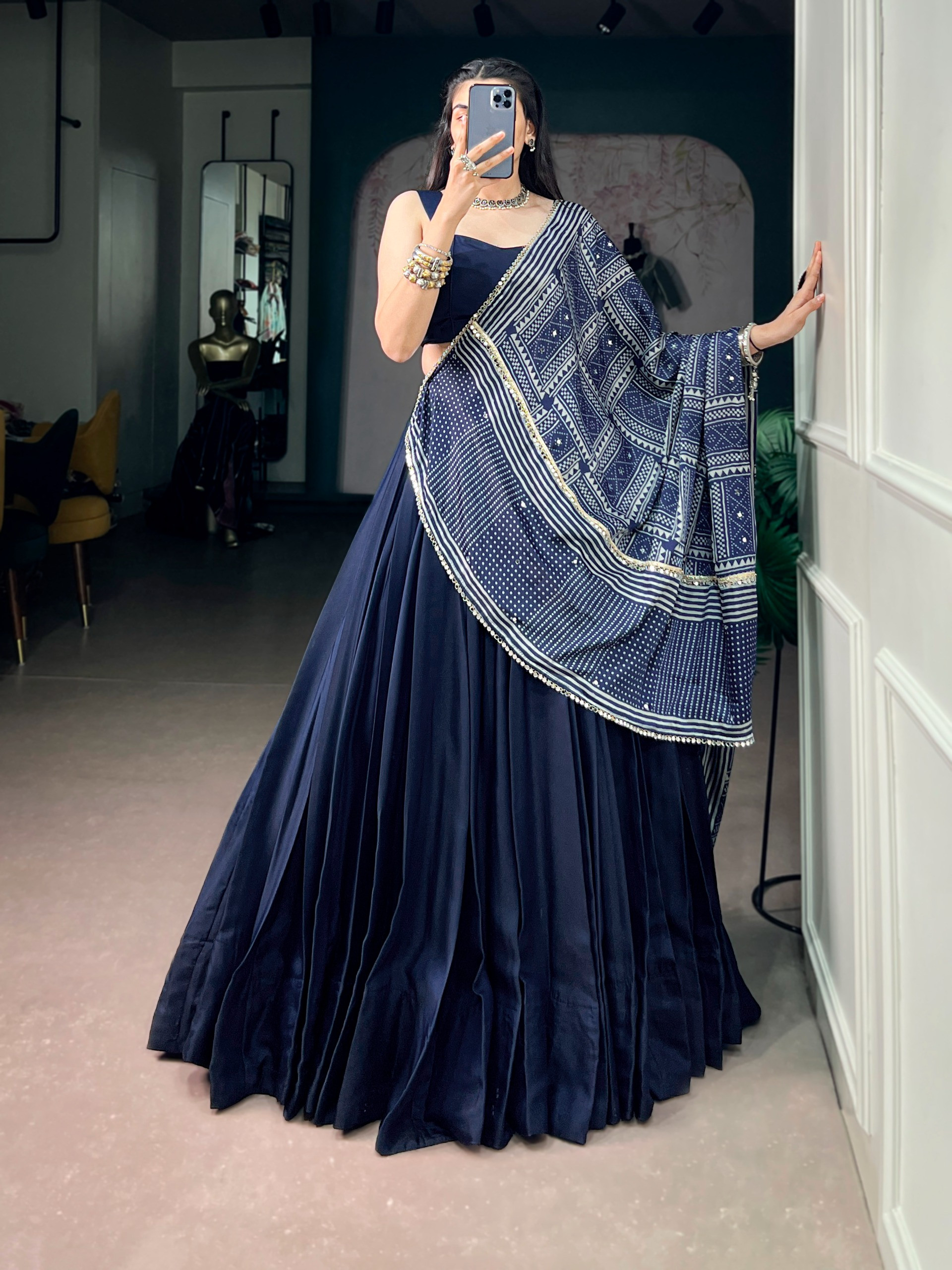 Moonga Silk Lehenga Choli Set with Printed Satin Dupatta | Festive & Traditional Wear