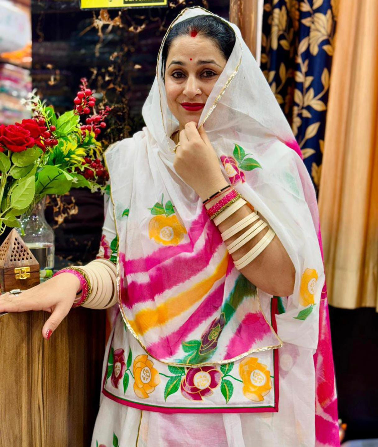 Designer Rajwadi Fhaghaniya Suit With Sharbati Odhana