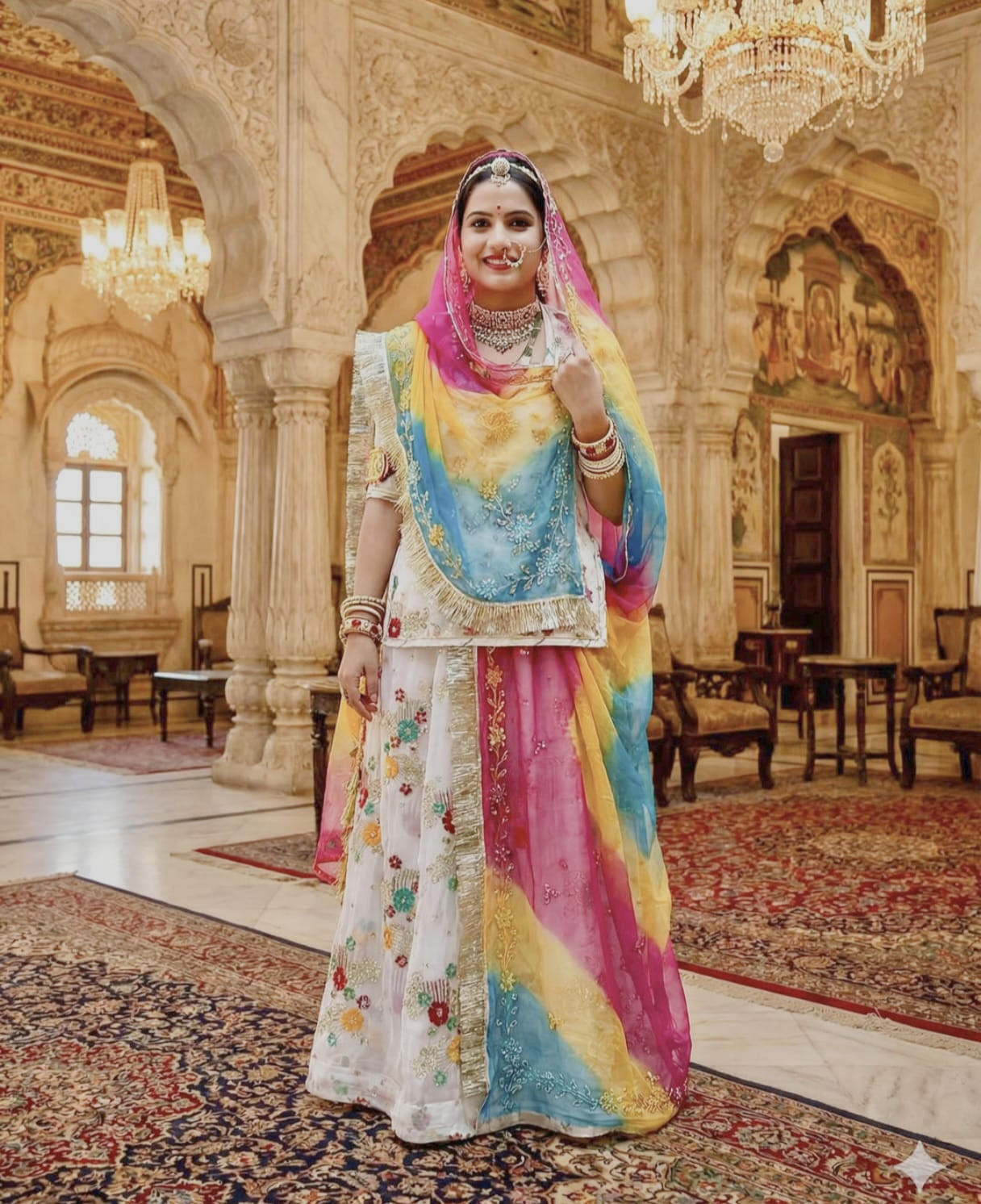 Designer Fendy Fabric With Heavy Work Rajputi Suit