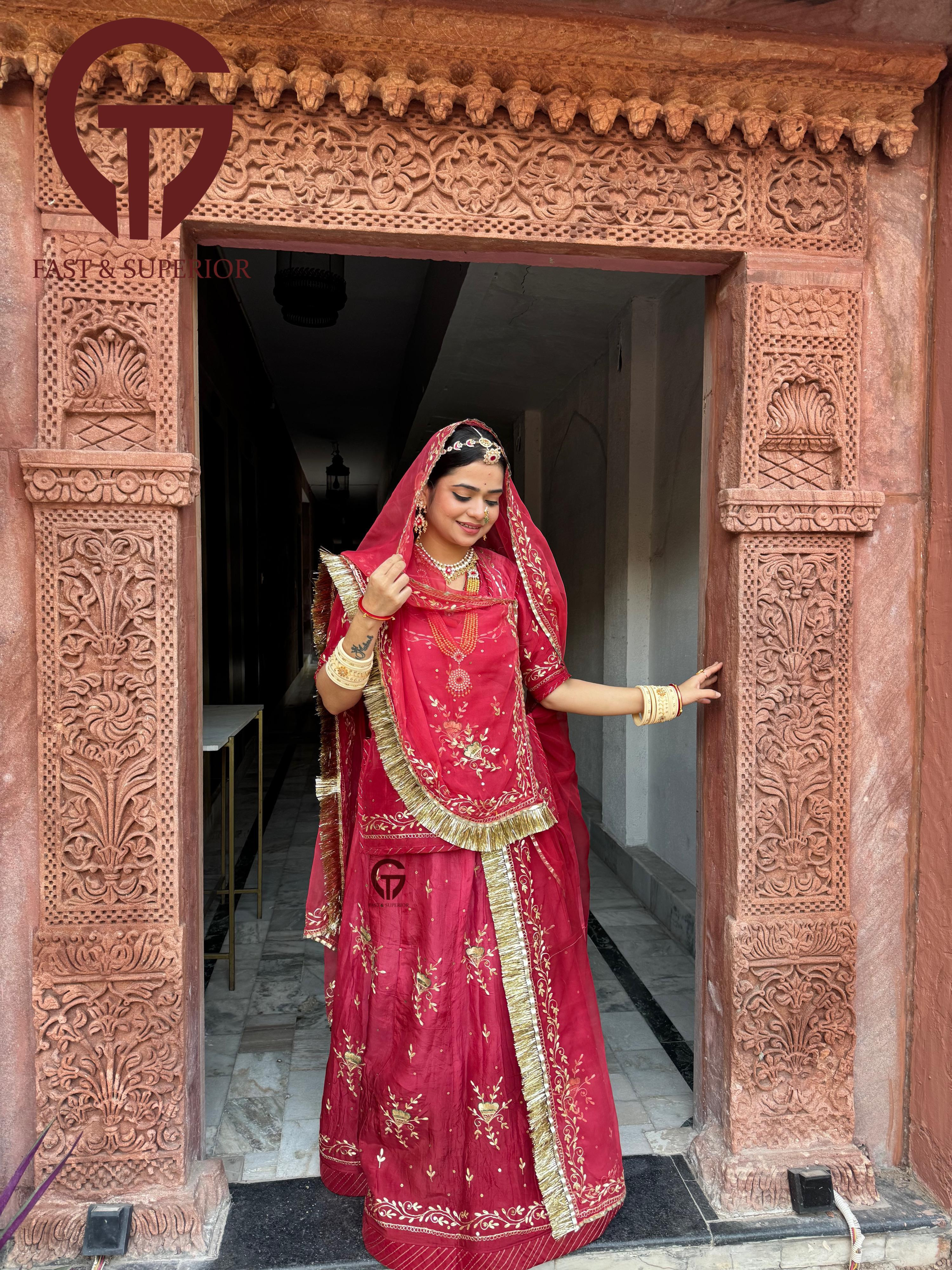 "Regal Threads: Traditional Rajputi Poshak for Women"