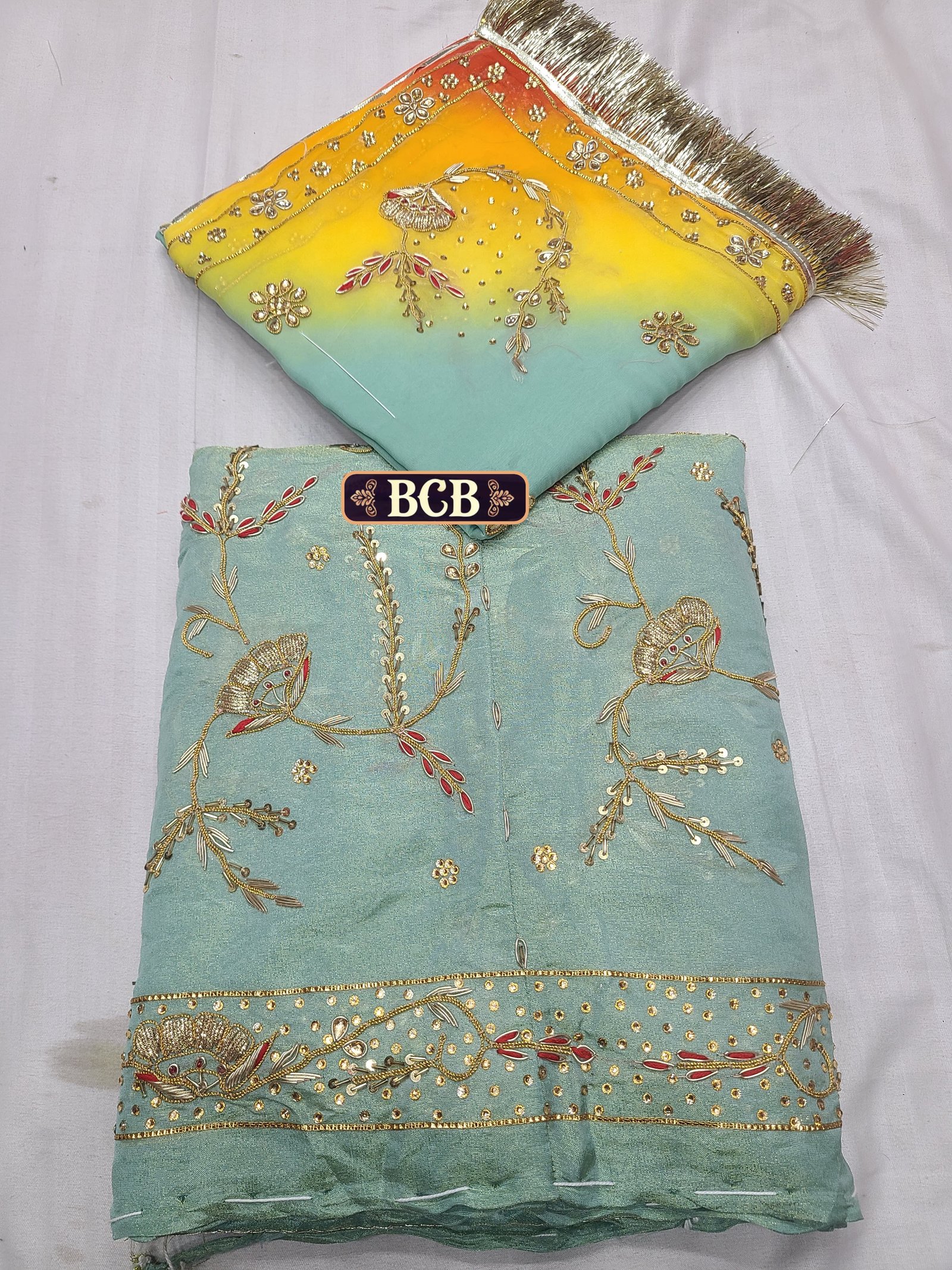 New Arrival! Handcrafted Simmar Tissue Rajputi Poshak