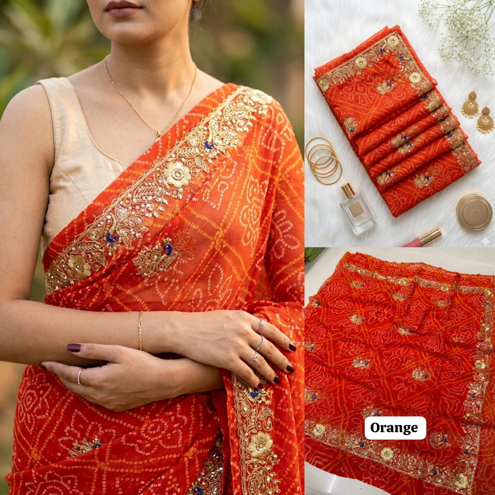 Bandhej  Royal Georgette Saree