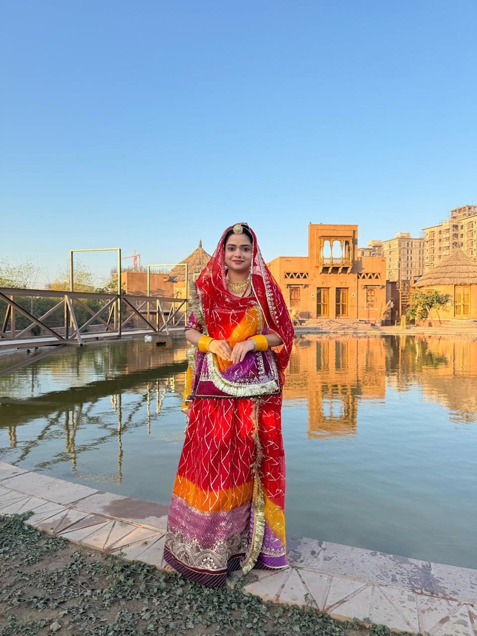 Multicolour Heavy Organza Rajputi Poshak Suit For Women