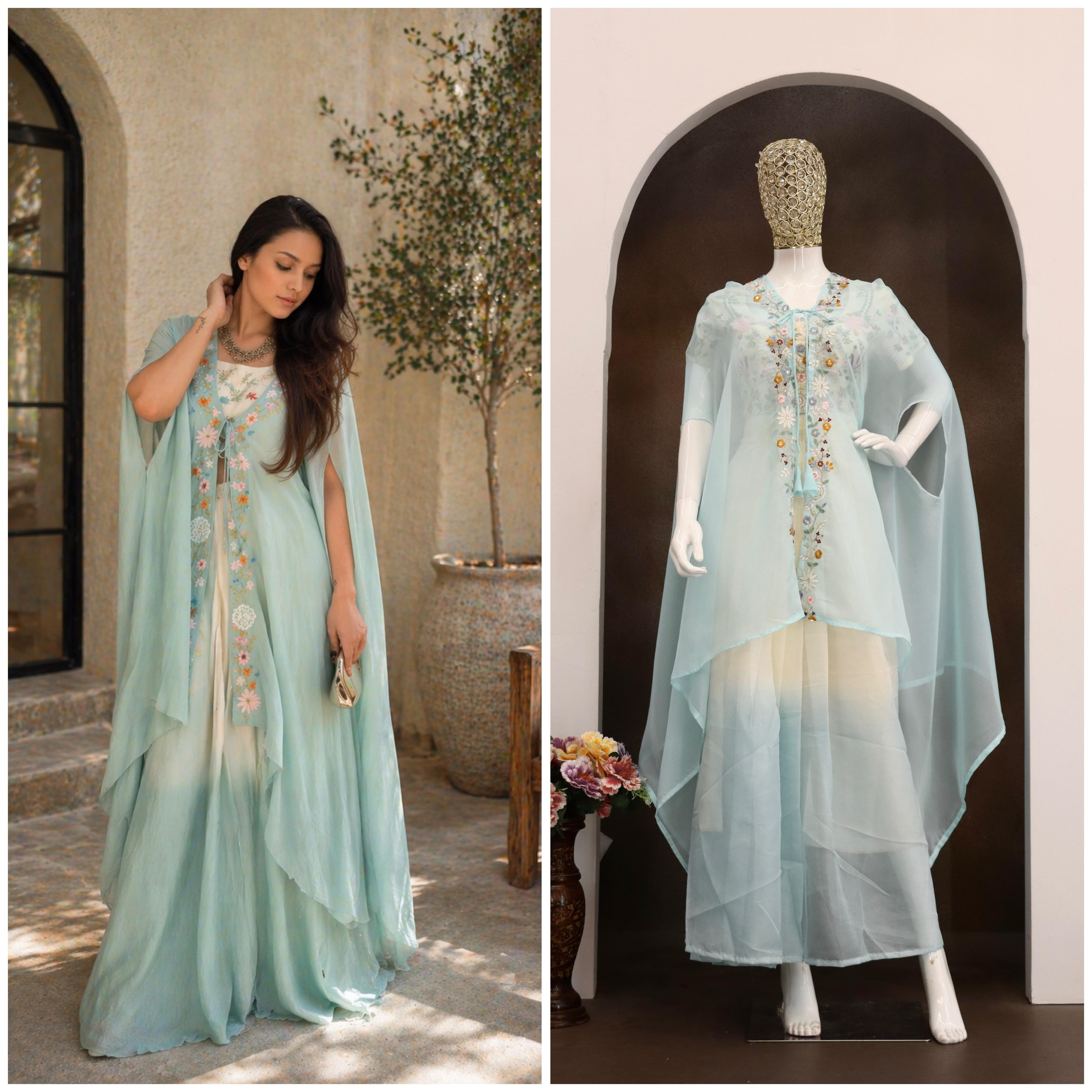 Party Wear Shrug with Lehenga – 3 Piece Set