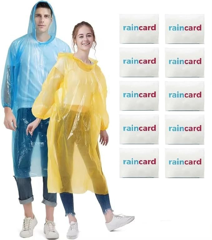 15 Pice Waterproof Unisex Disposable Rain Card for Emergency Use