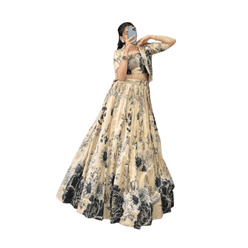 Tussar silk lehenga blouse sets for women