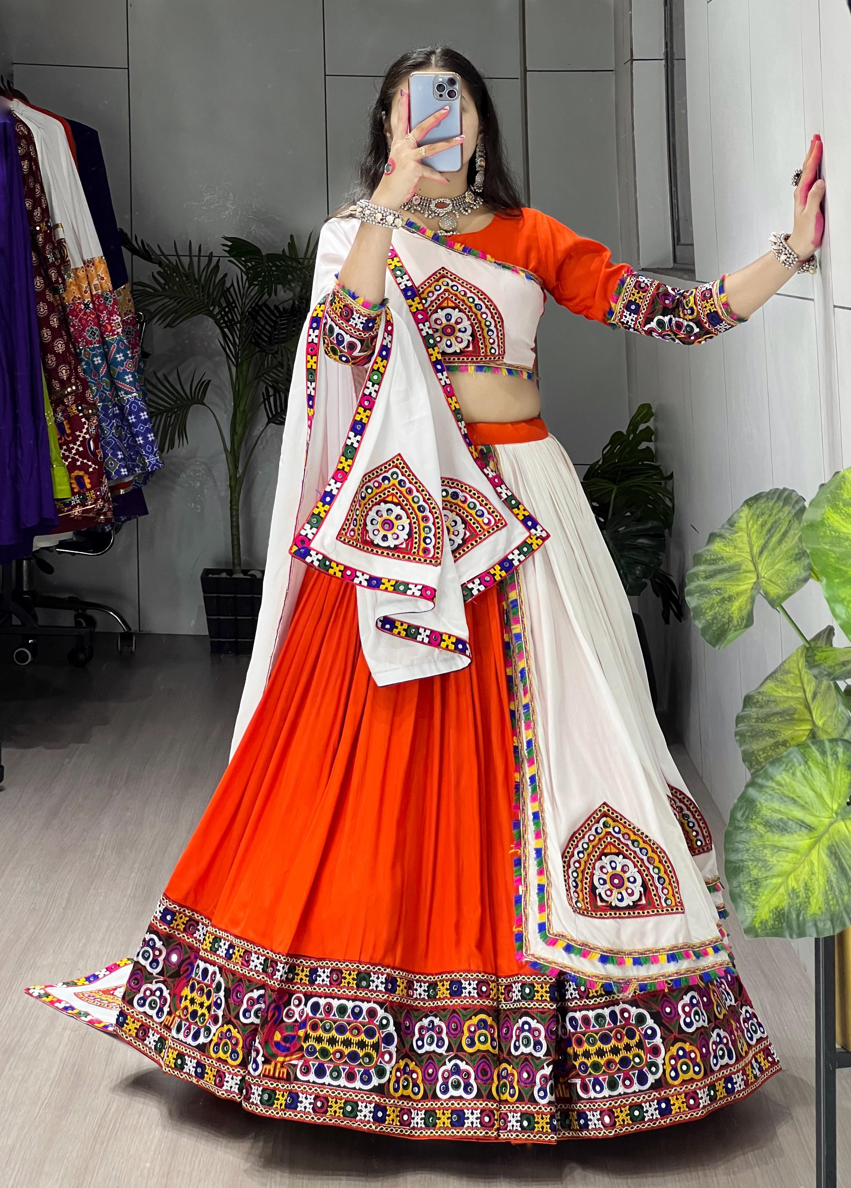 Ethnic Women Pure Rayon Cotton Lehenga Set