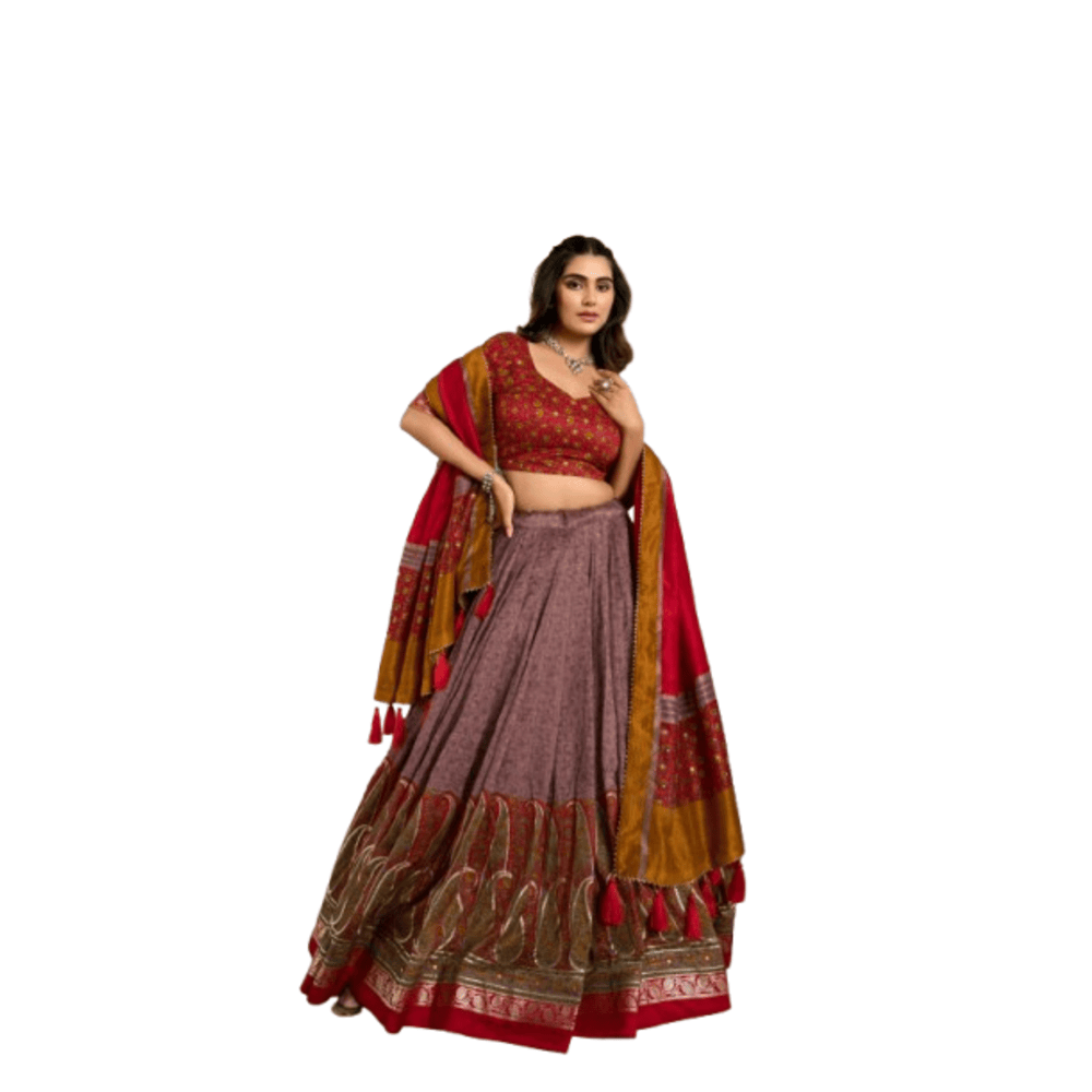 Kashmiri print lehenga set for women