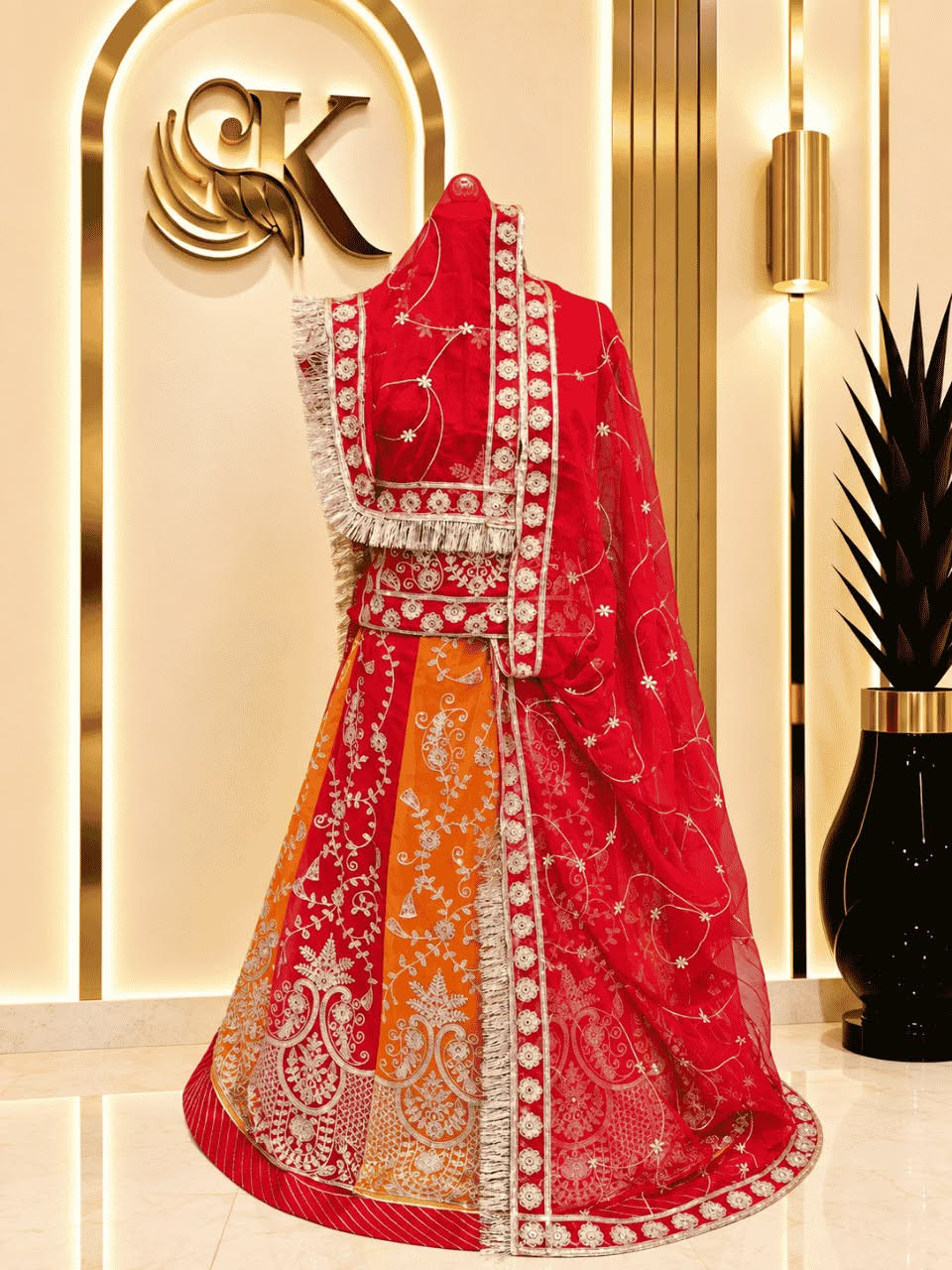 Half Pure Rajasthani Poshak with Heavy Chapati Zari Work