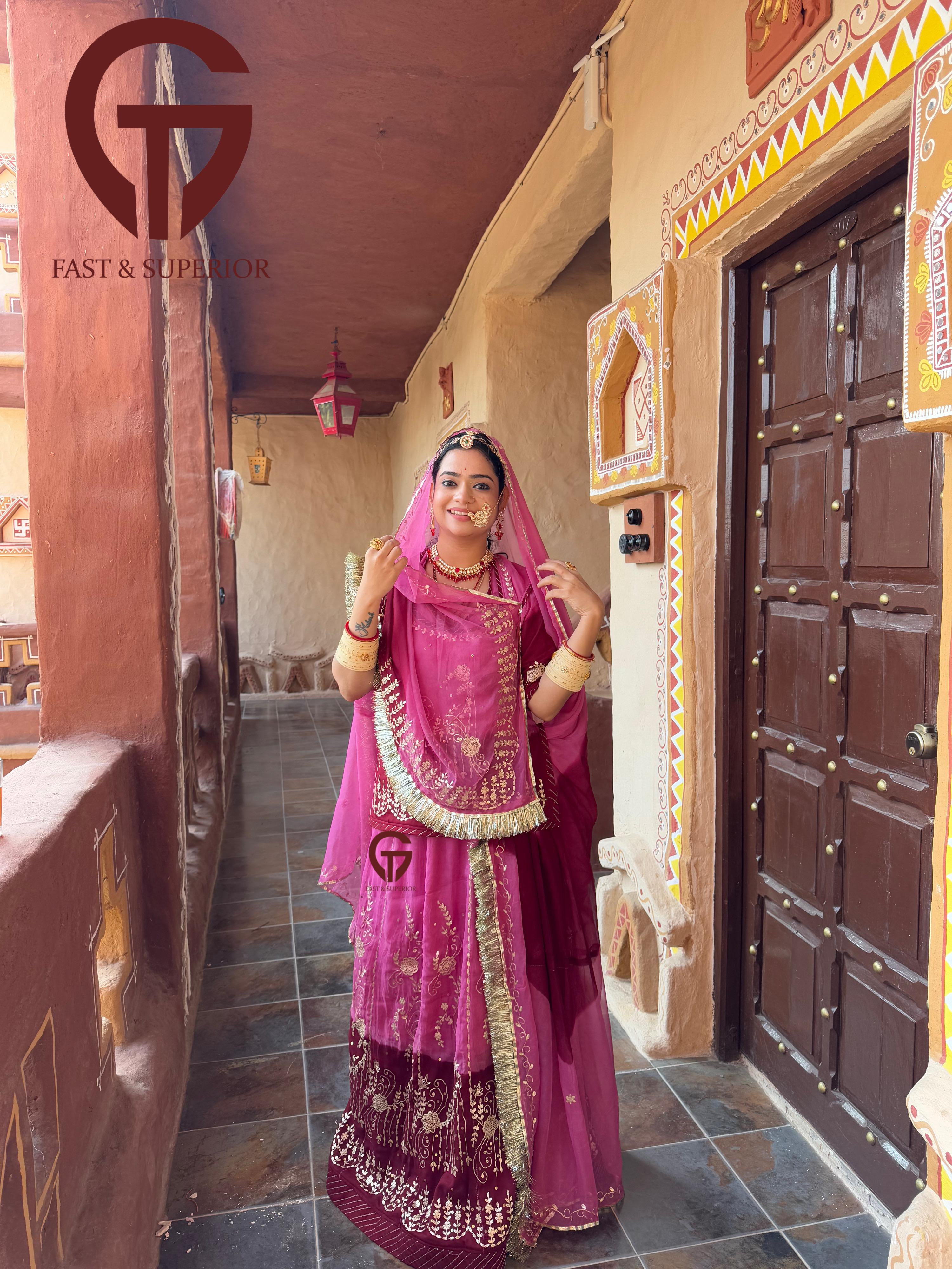 Multicolour humrahi pyor rajputi poshak