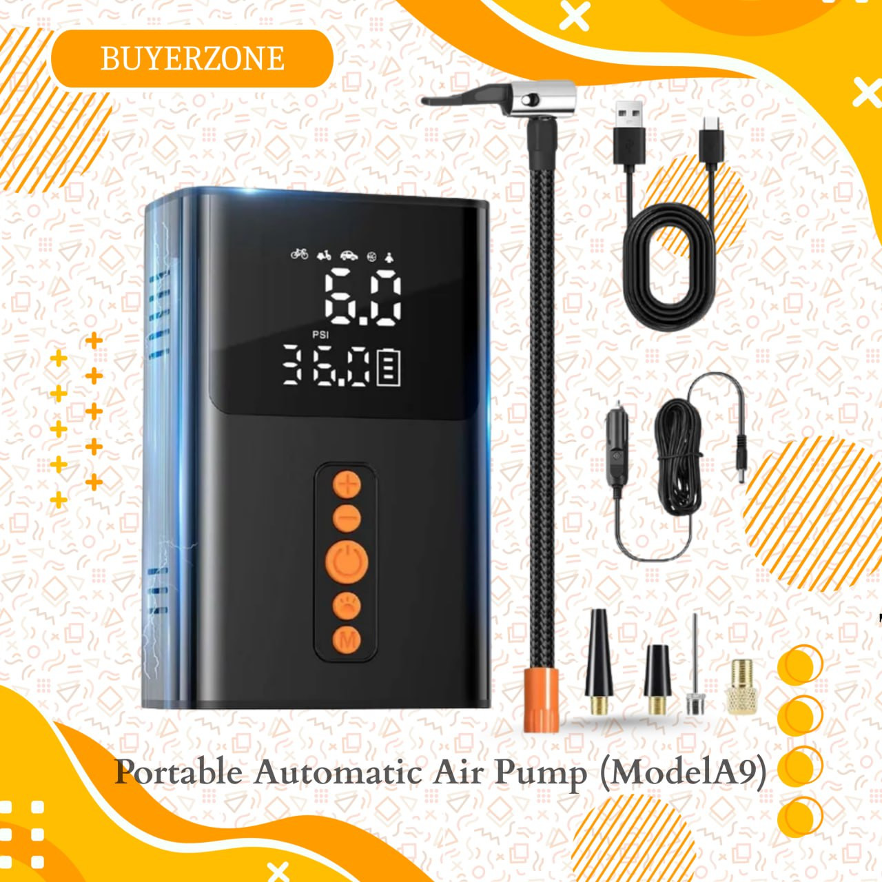 Rechargeable Air Compressor - Portable Cordless Inflator for Tires & More