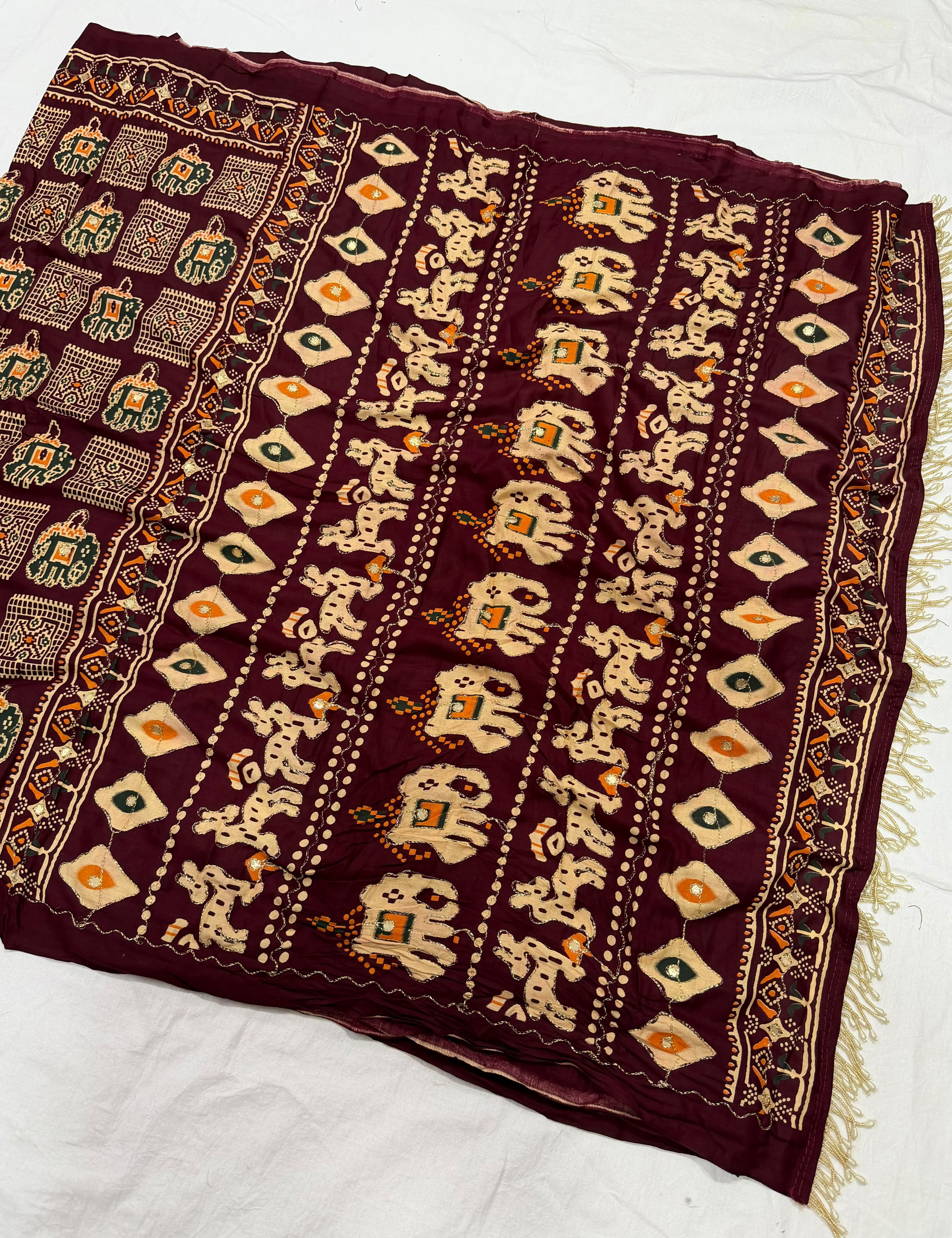Premium Mirror Work Wedding Saree with Matching Blouse - Elegant Indian Ethnic Wear