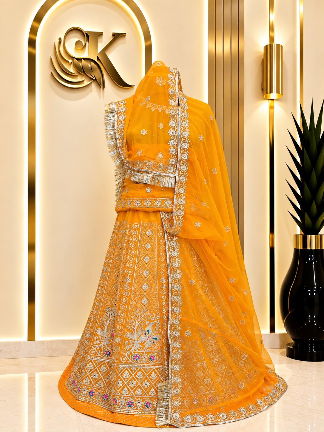 Half Pure Rajputi Poshak with Heavy Chapat Zari Work & Buti Work